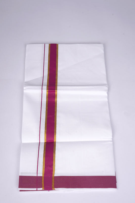 FS-115 W/S DHOTI 2.00 MTR - GOLD DARKVIOLET