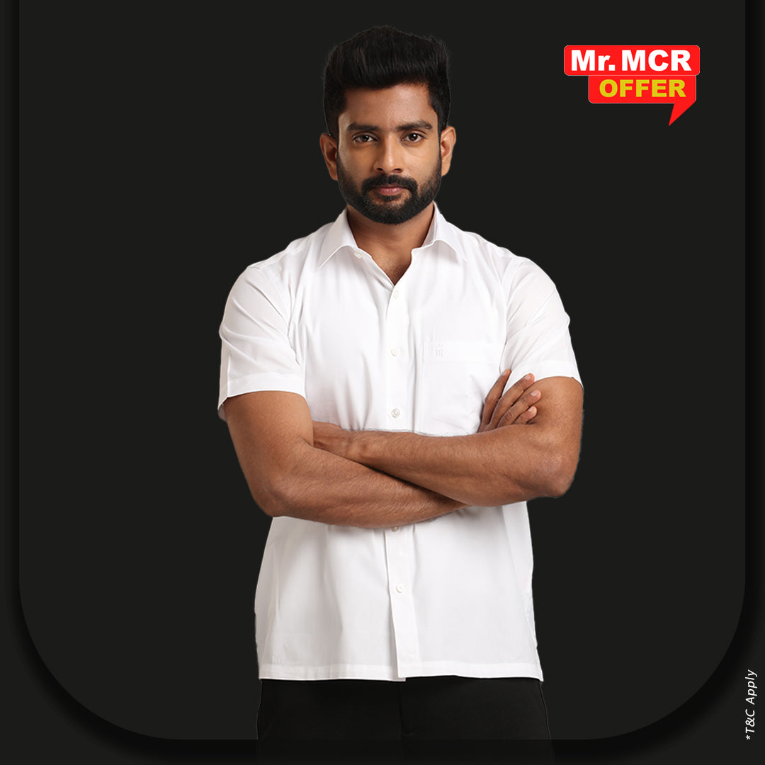 Mr. MCR Offer Combo White Shirt (Buy 1 get 1 free)