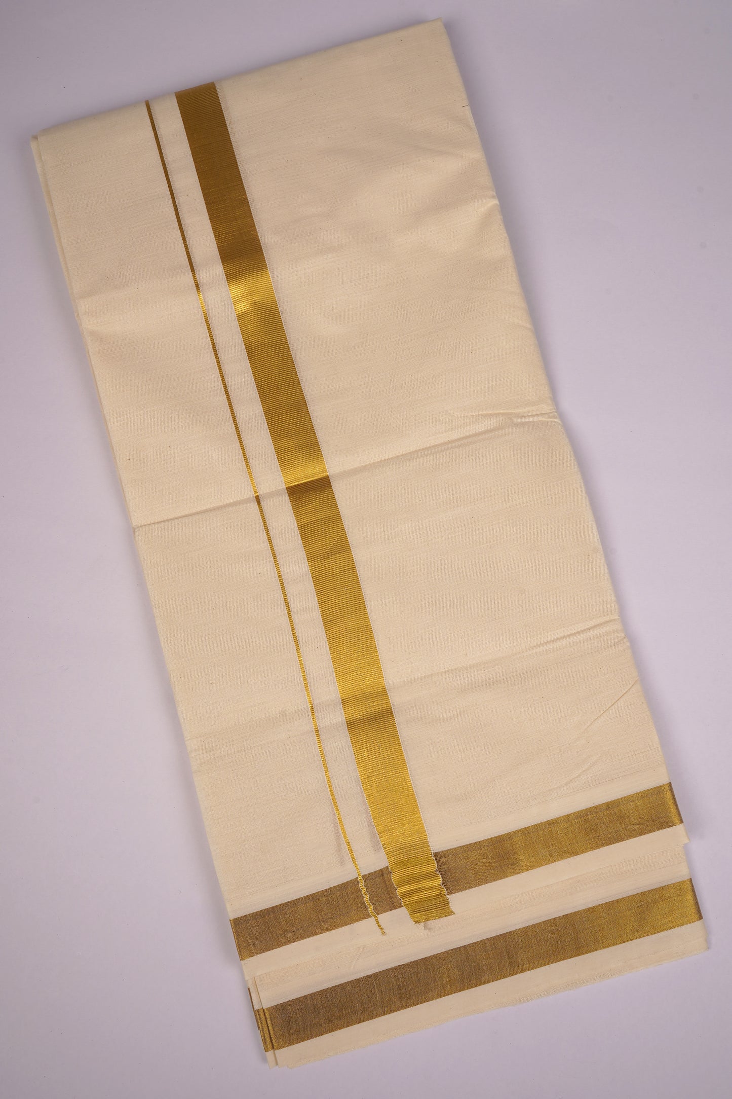 GLD-102C CREAM DOUBLE DHOTI  4.00 MTR
