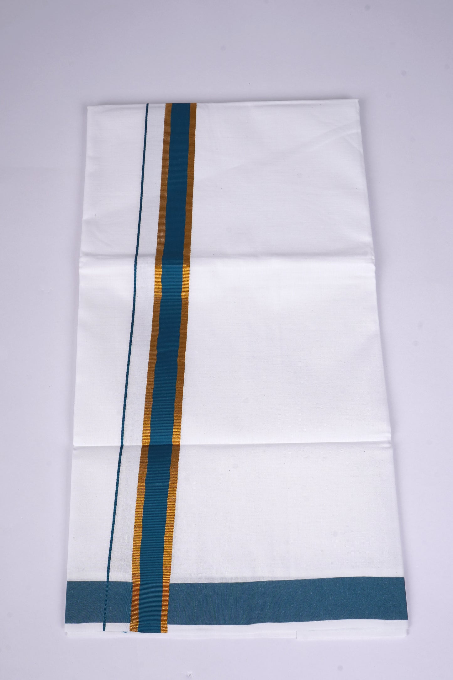 FS-115 W/S DHOTI 2.00 MTR - GOLD DARK BLUE
