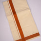 FD-08C CREAM DOUBLE DHOTI  3.80 MTR-Light Orange