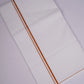SD-18 WHITE DOUBLE DHOTI  3.70 MTR - Orange