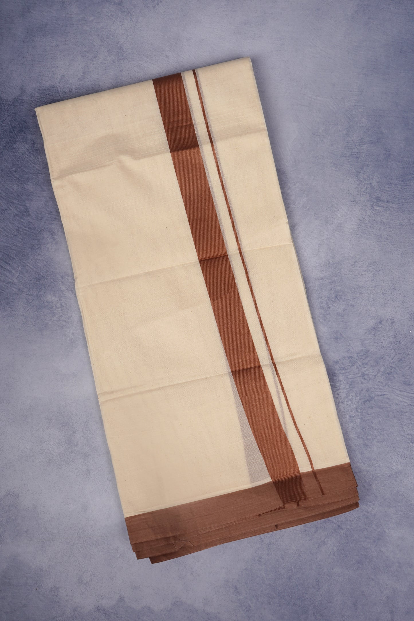 FCD-76C CREAM DOUBLE DHOTI  4.00 MTR - Brown