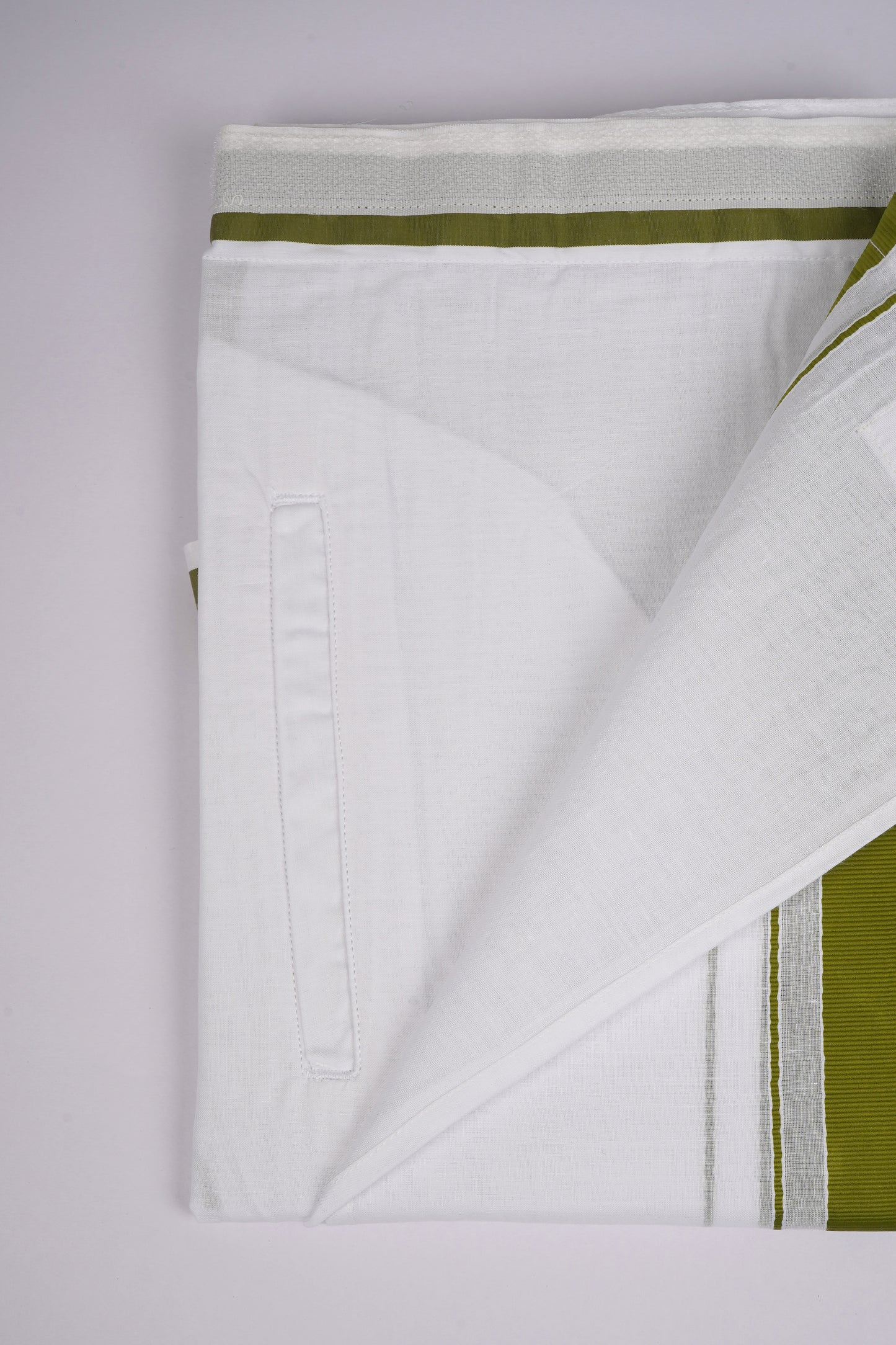 PKT FD-01 VELCRO WHITE DOUBLE DHOTI- Dark Green