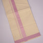 FD-08C CREAM DOUBLE DHOTI   3.80 MTR-Light Pink