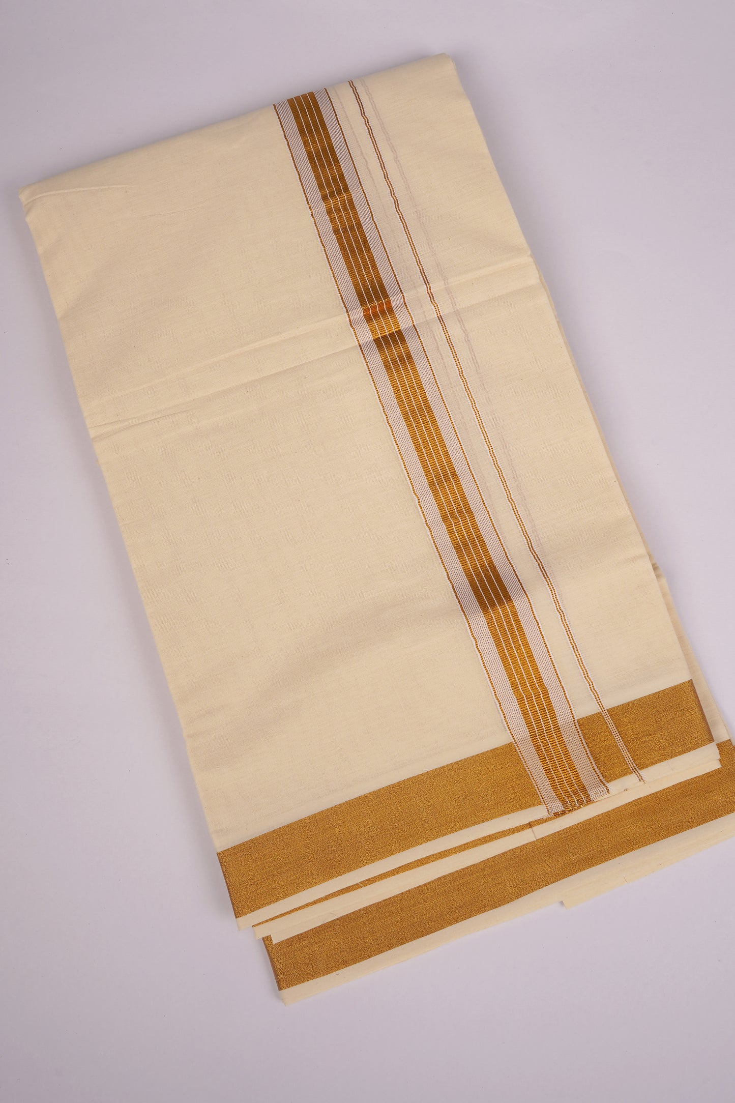 GLD-164C CREAM DOUBLE DHOTI  4.00 MTR