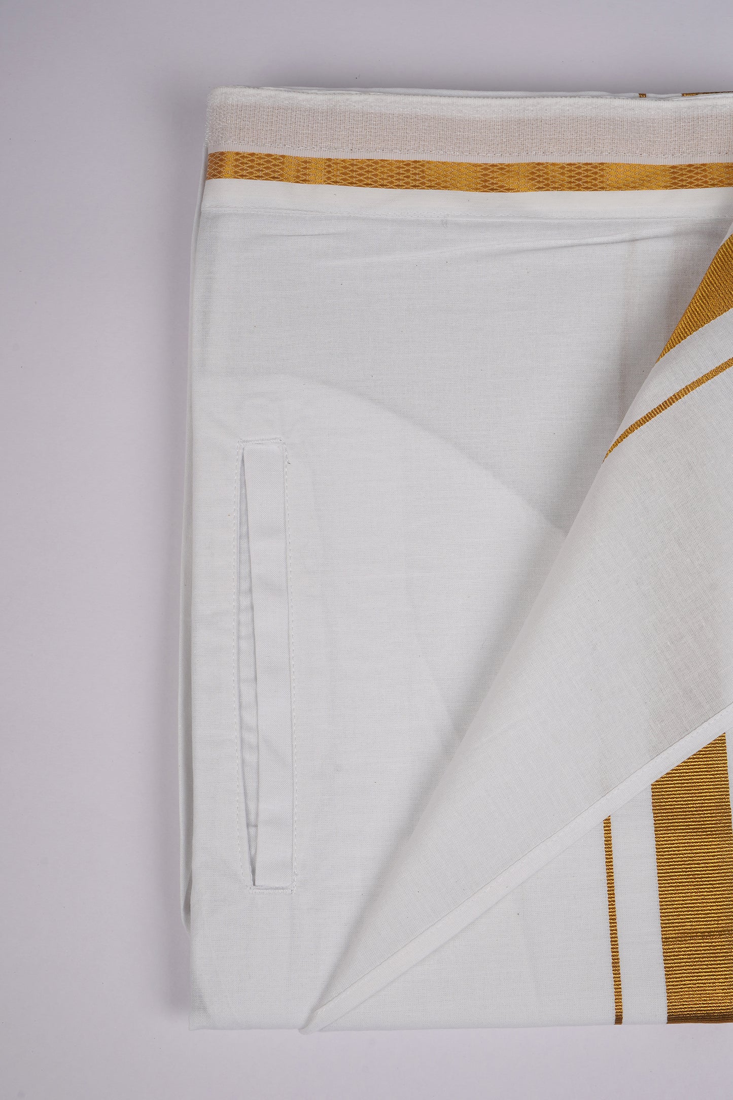 PKT GLS-02 VELCRO WHITE SINGLE DHOTI