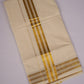 SLD-66C CREAM DOUBLE DHOTI  4.00 MTR