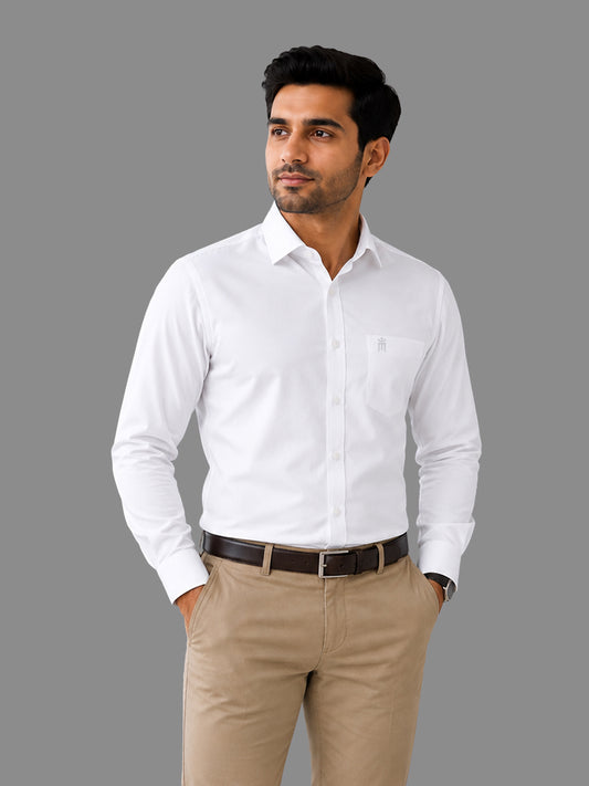 Bamboo Elite Formal White Shirt For Men