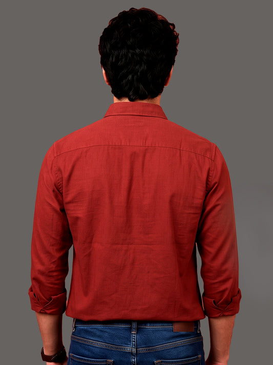 Stain Free Full Sleeve Formal Red Shirt For Men-68002