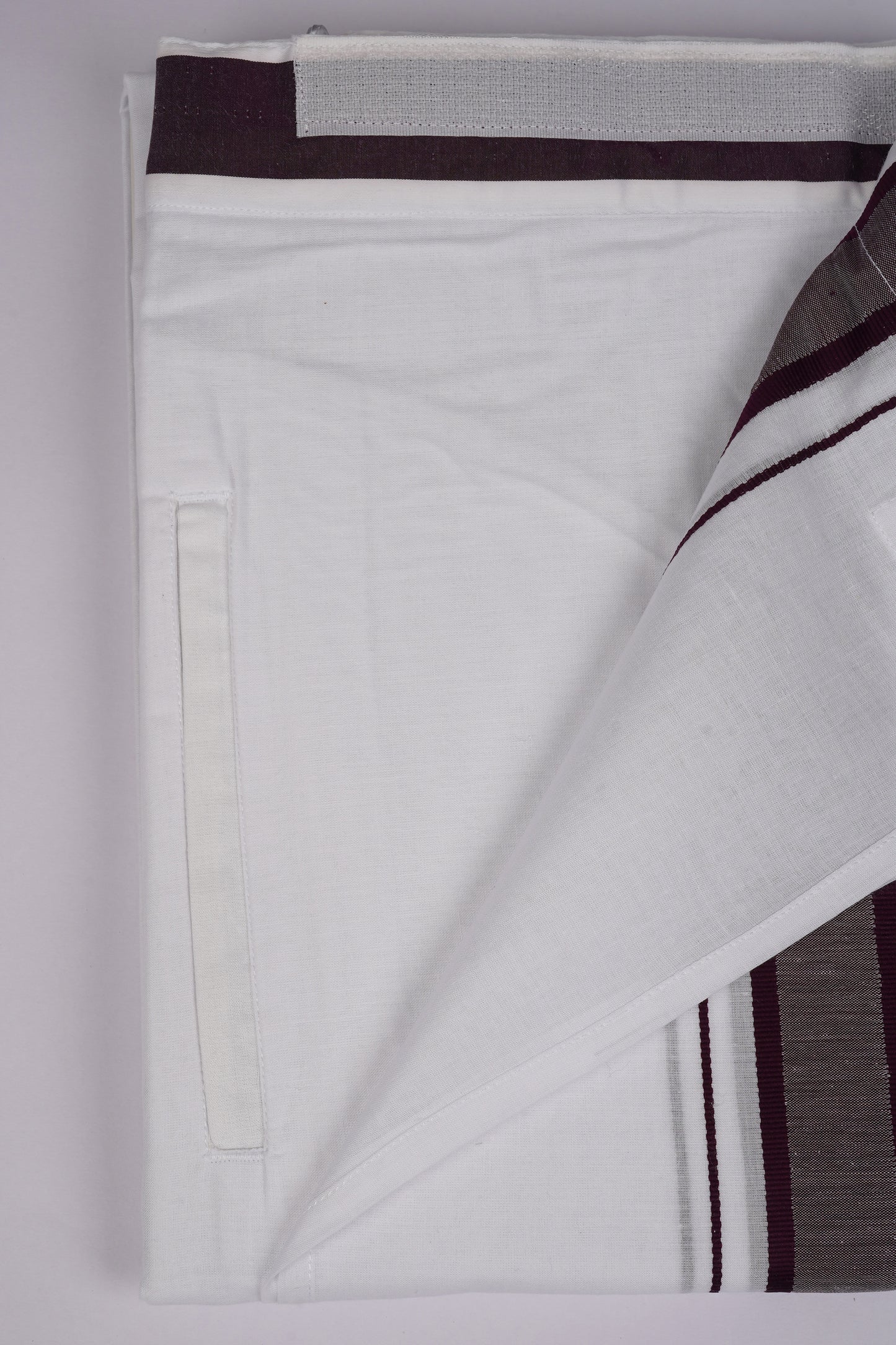PKT FD-02 VELCRO WHITE DOUBLE DHOTI - Maroon
