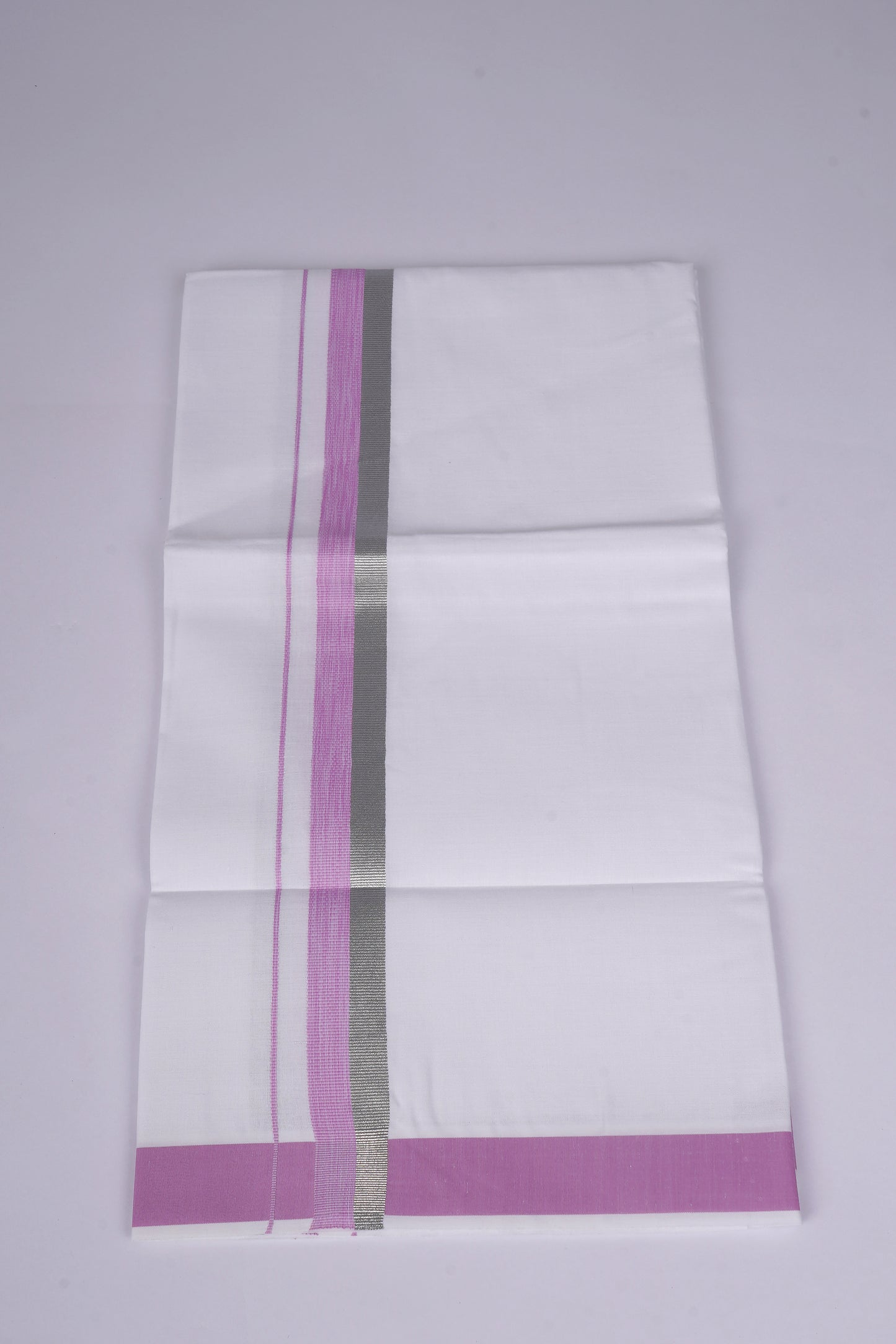 FS-124 W/S DHOTI  1.90 MTR - Silver Pink