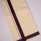 FD-08C CREAM DOUBLE DHOTI  3.80 MTR-Dark Brown