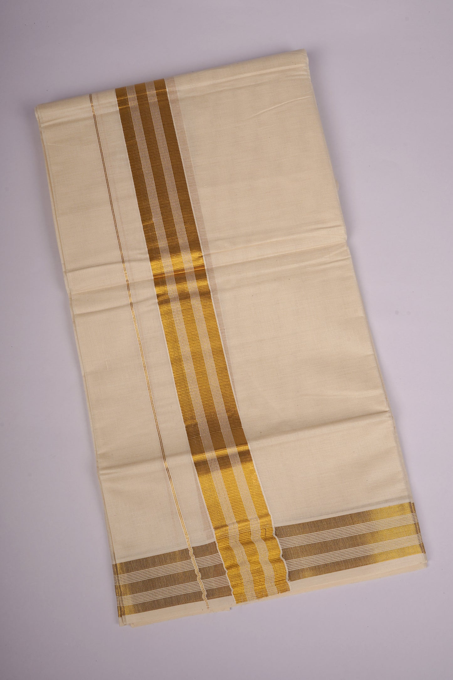 GLD-157C CREAM DOUBLE DHOTHIE 4.00 MTR