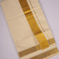 GLD-14C CREAM DOUBLE DHOTI  4.00 MTR