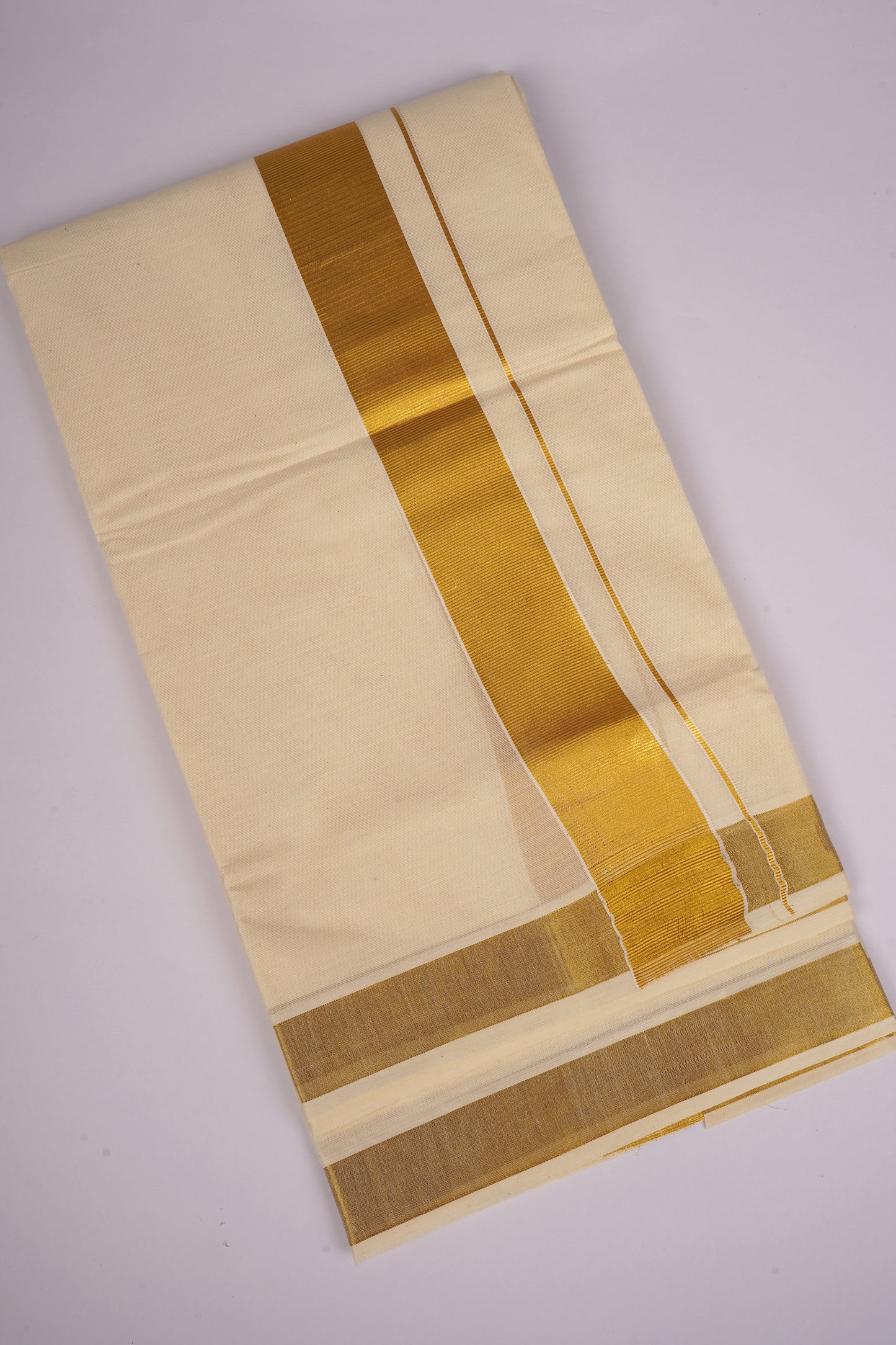 GLD-14C CREAM DOUBLE DHOTI  4.00 MTR