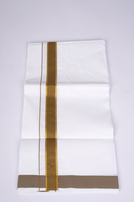 FS-115 W/S DHOTI 2.00 MTR - GOLD DARK MAROON