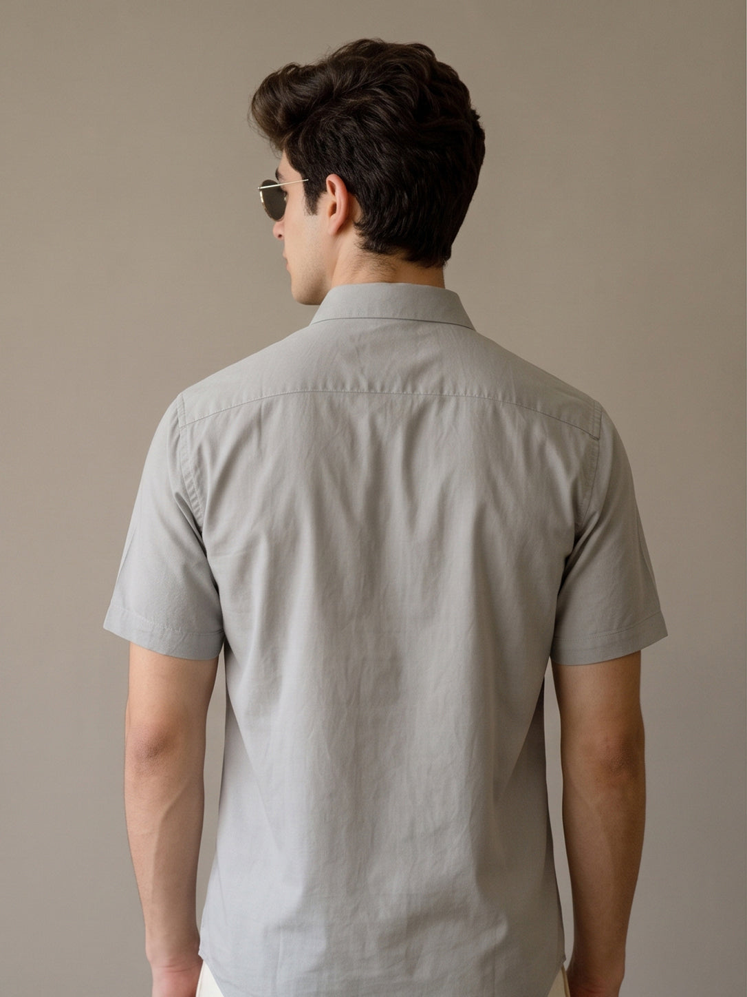 Stain Free Half Sleeve Formal Grey Color Shirt For Men-68004