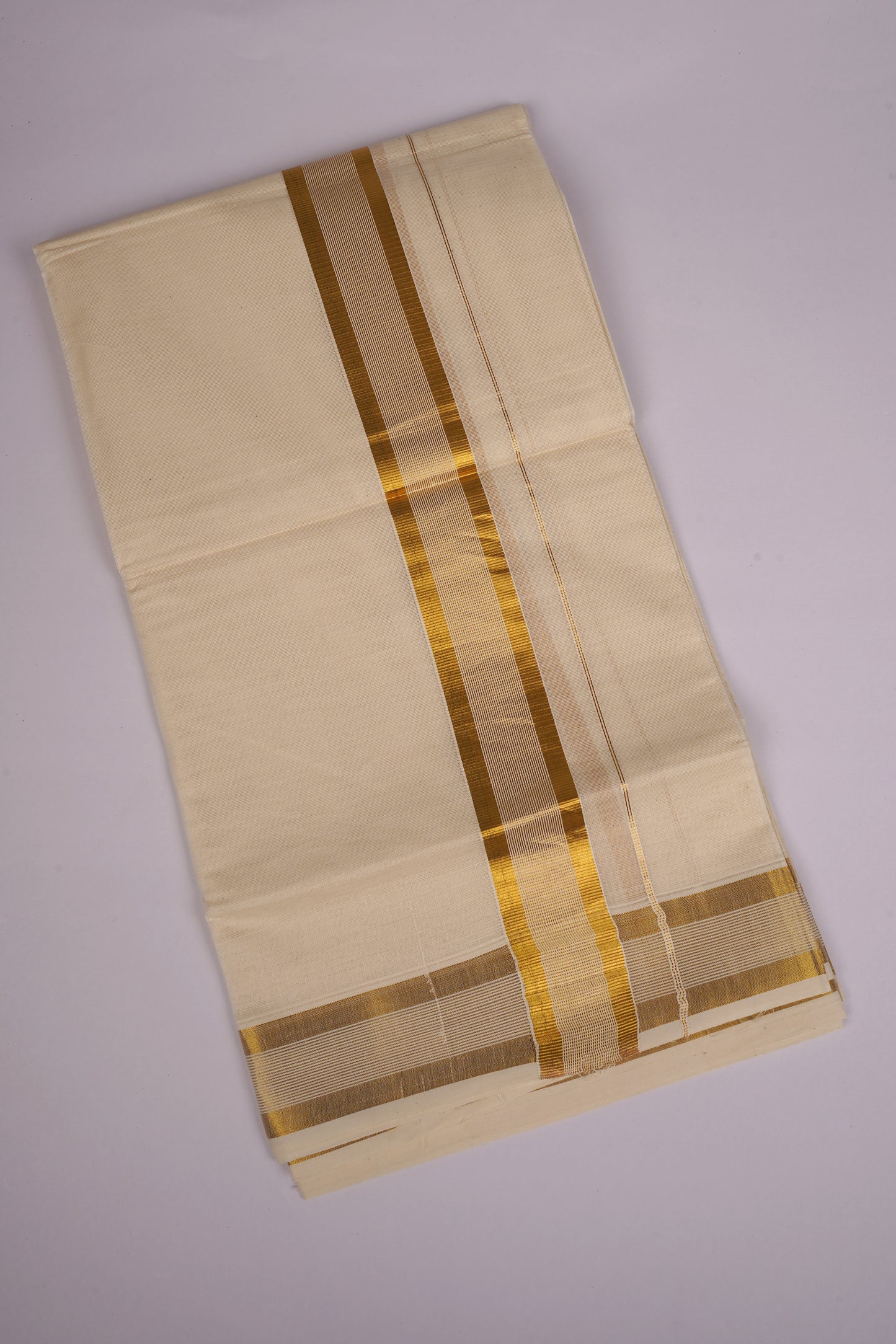 GLD-124C CREAM DOUBLE DHOTI  4.00 MTR