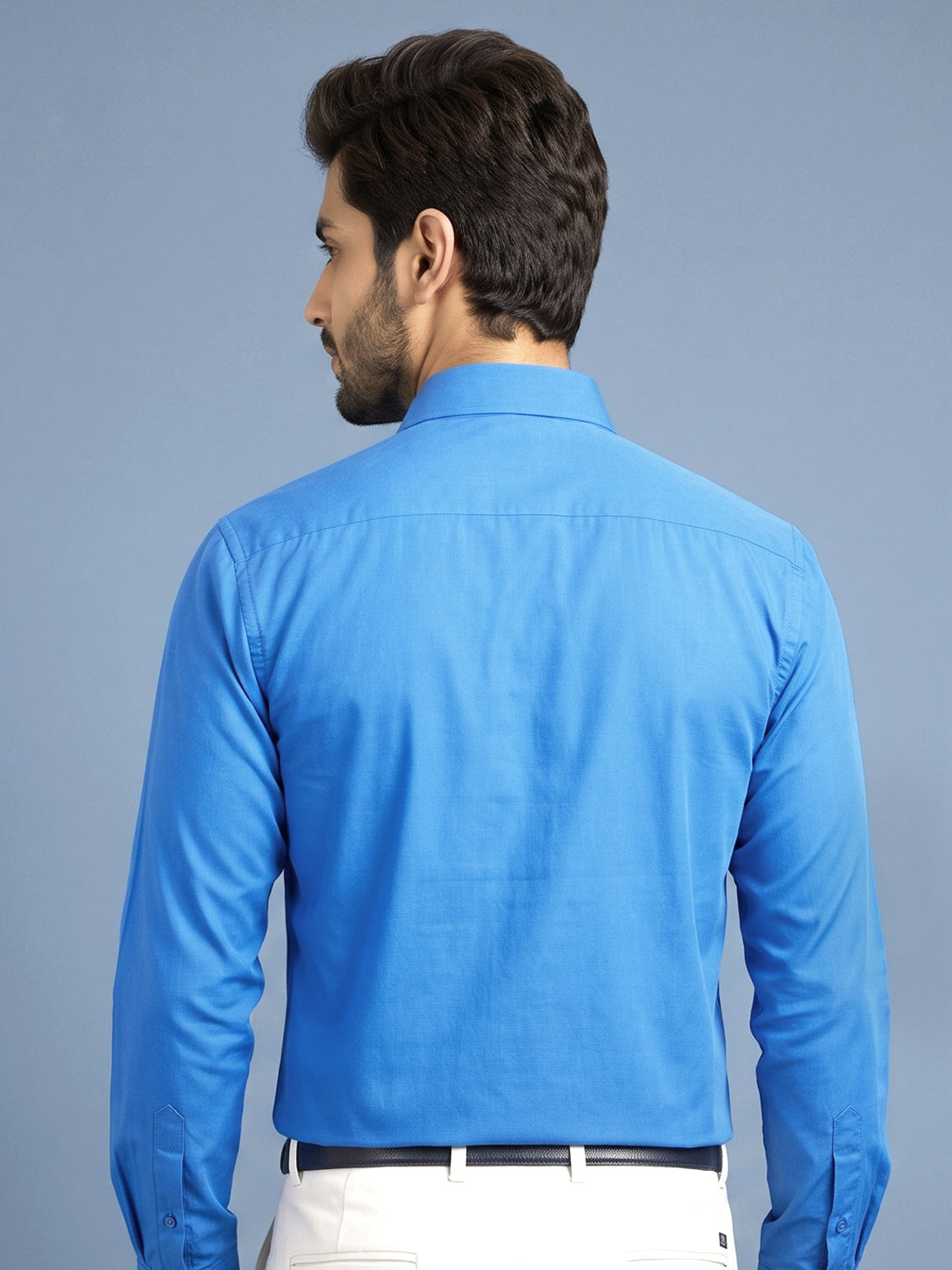 Stain Free Full Sleeve Formal Blue Color Shirt For Men-68007