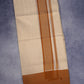 FCD-86C CREAM DOUBLE DHOTI  4.00 MTR - Brown