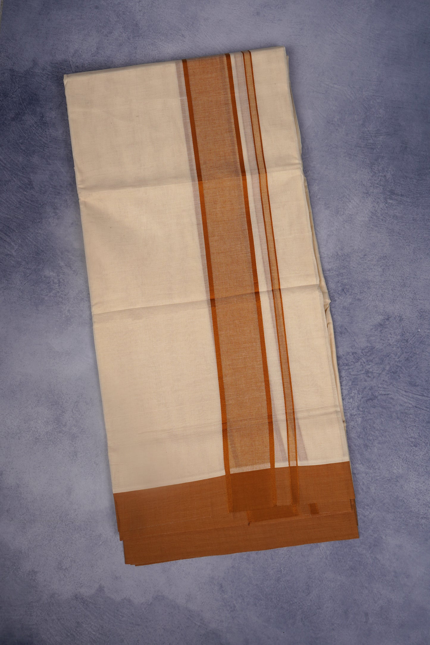 FCD-86C CREAM DOUBLE DHOTI  4.00 MTR - Brown