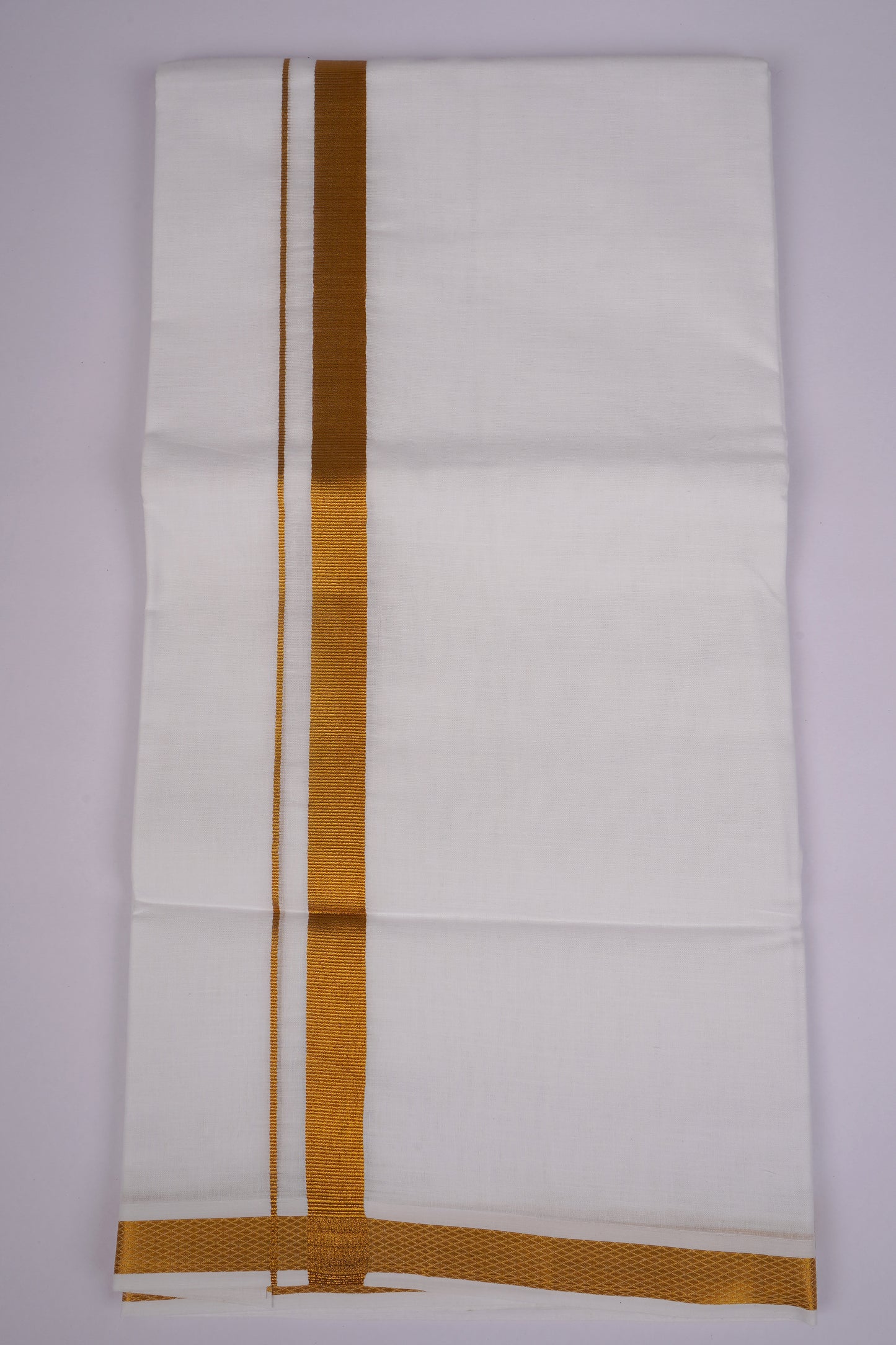 GLD-114 WHITE DOUBLE DHOTI  3.70 MTR