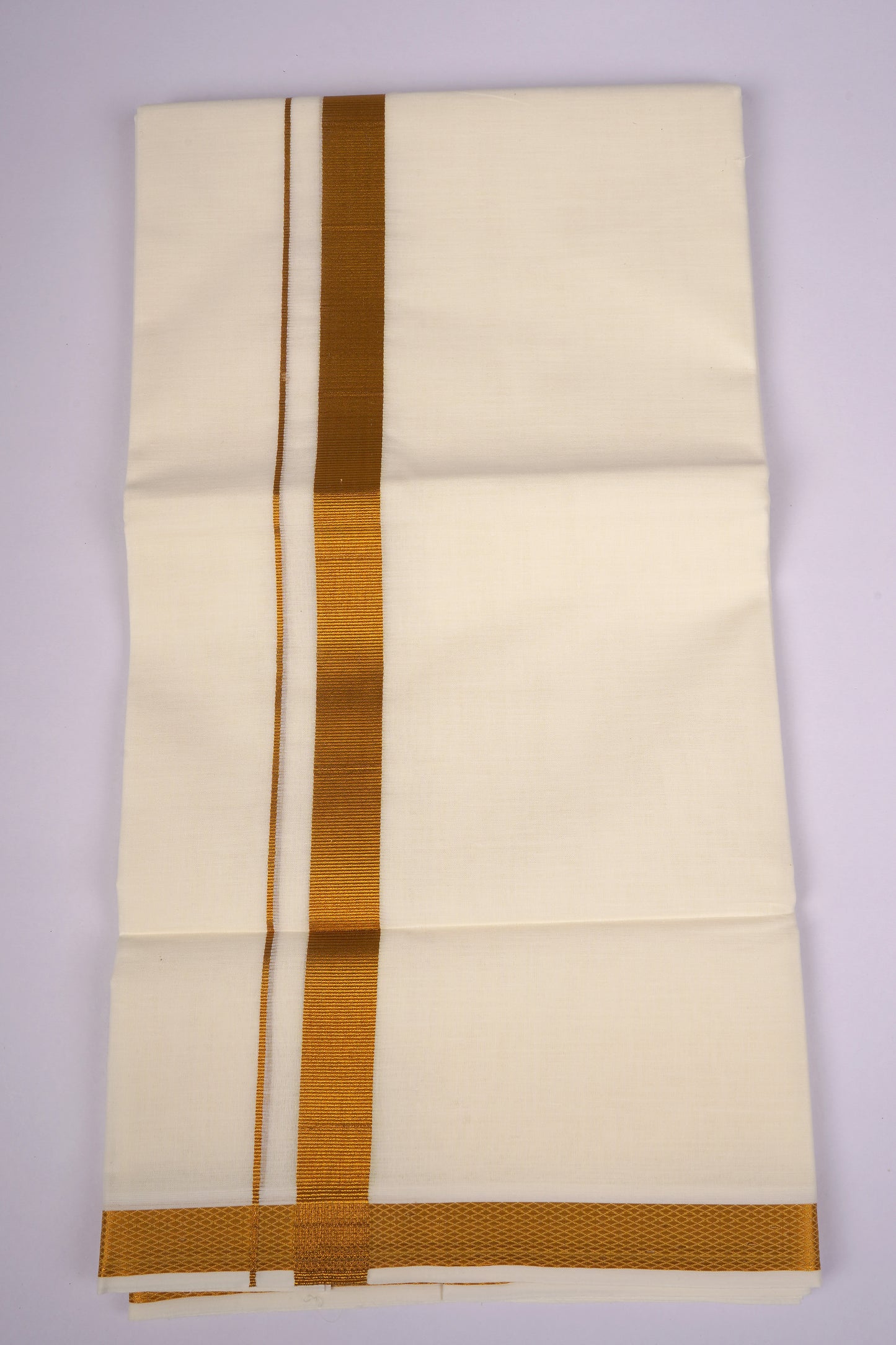 GLD-96C CREAM DOUBLE DHOTI  3.80 MTR