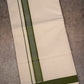 FD-91C CREAM DOUBLE DHOTI 3.80 MTR - Green