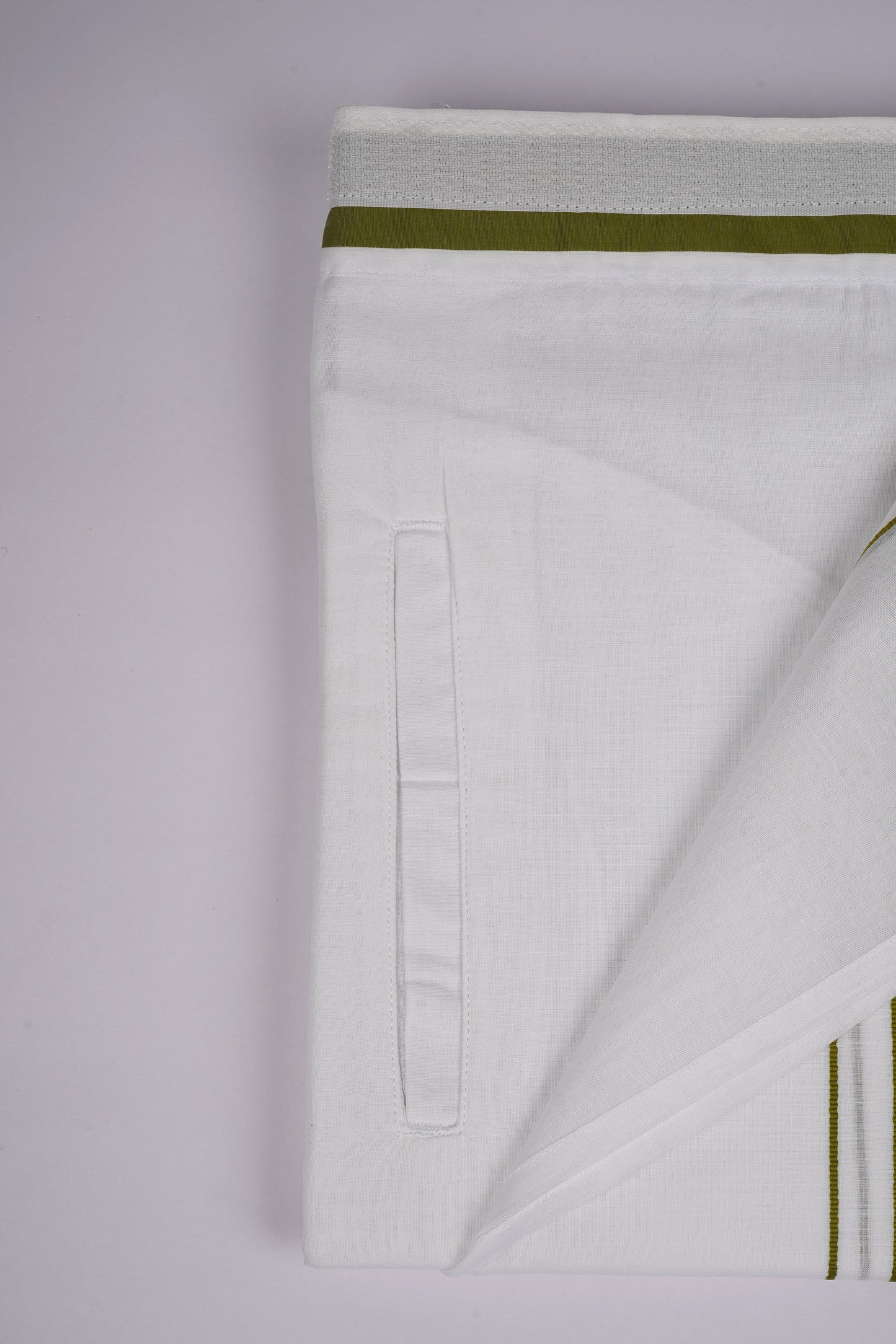 PKT FD-02 VELCRO WHITE DOUBLE DHOTI - Green