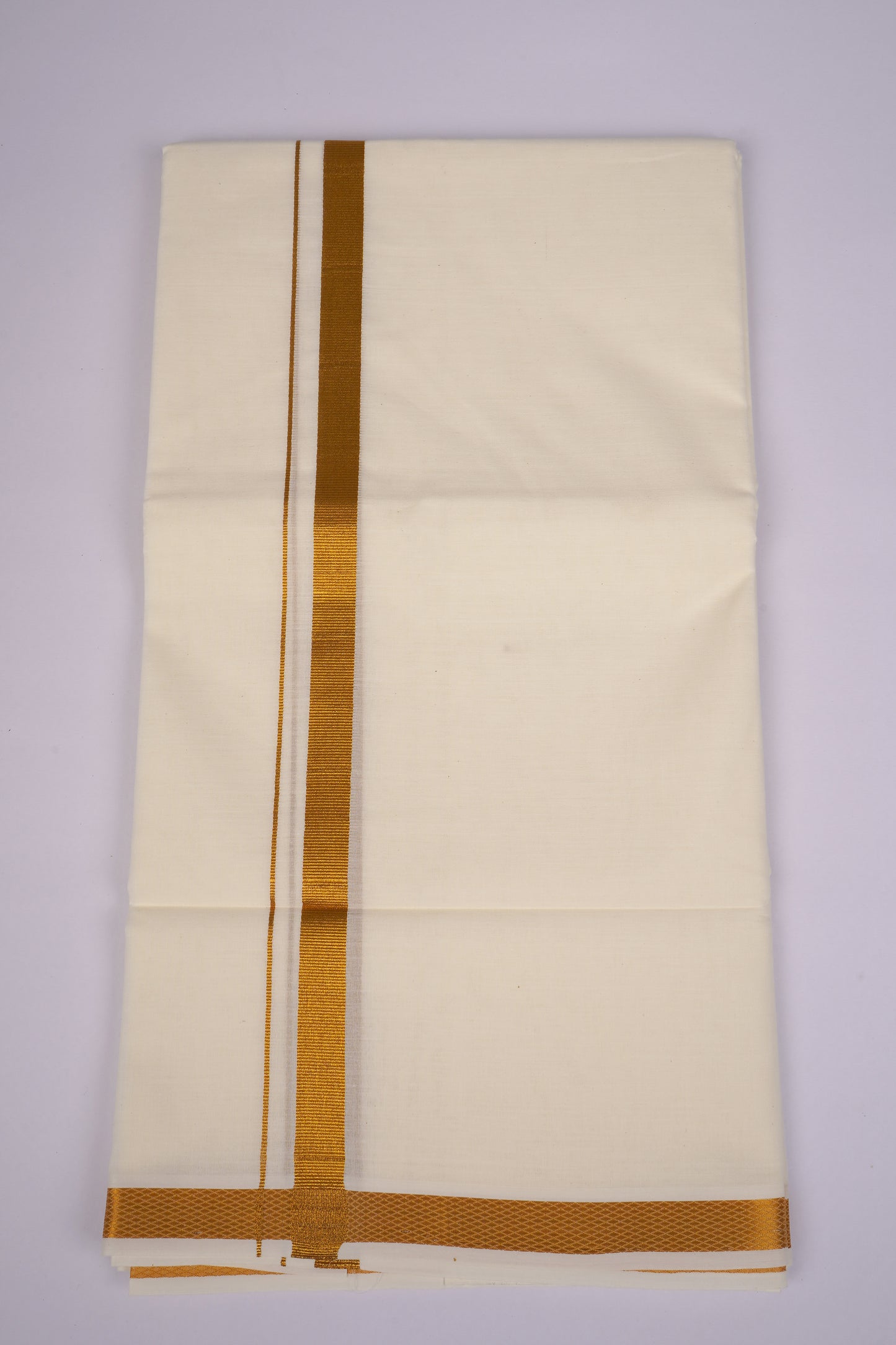 GLD-80C CREAM DOUBLE DHOTI  3.80 MTR