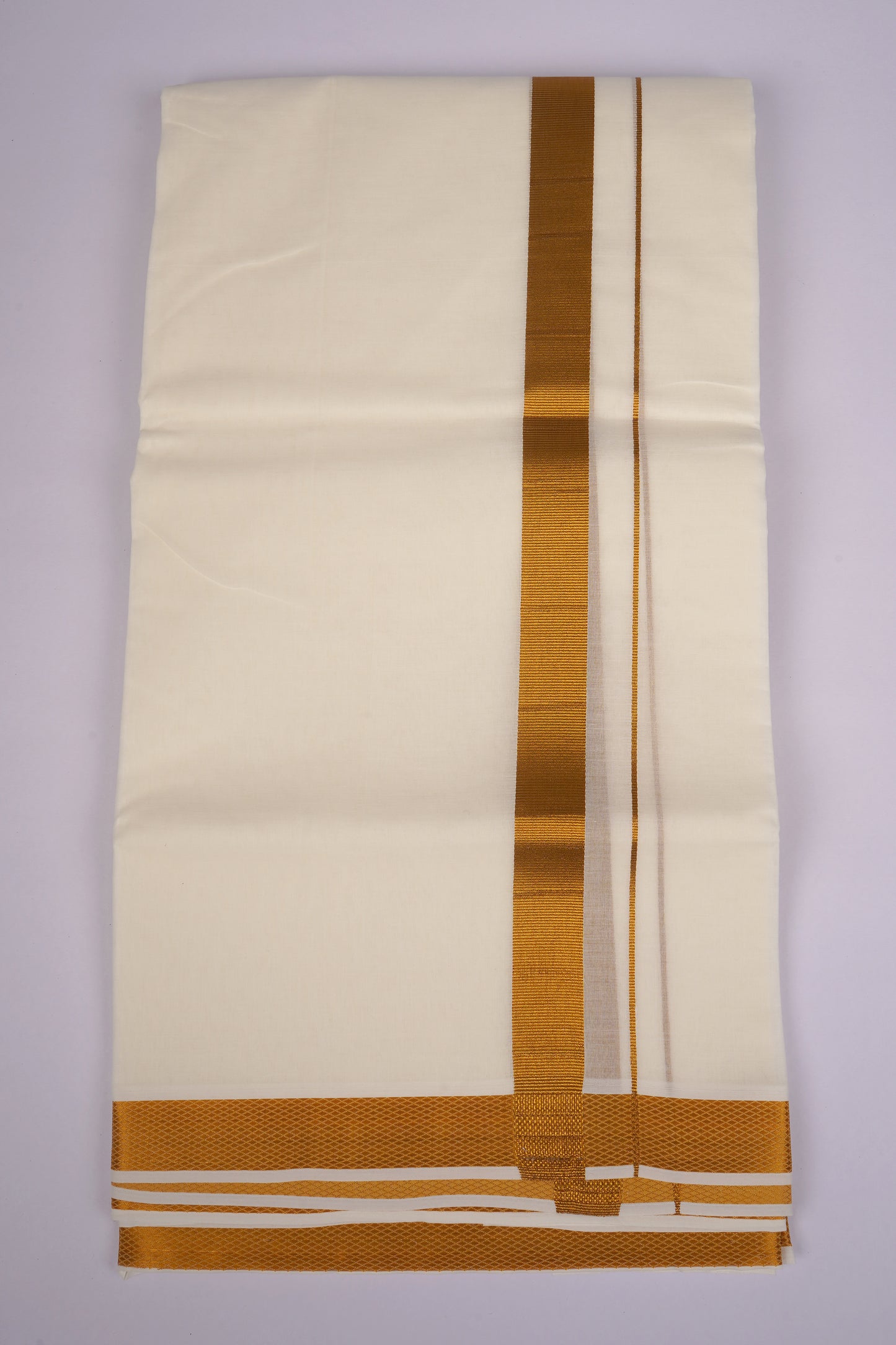 GLD-99C CREAM DOUBLE DHOTI  4.00 MTR