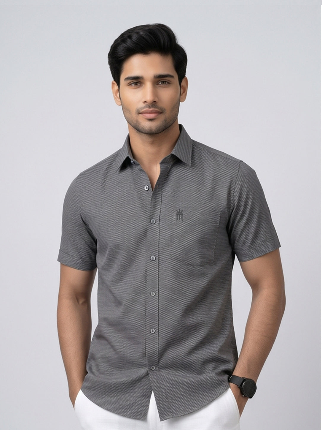 MCR Men Formal Colour Shirt - Dark grey 92057 ICE BERG