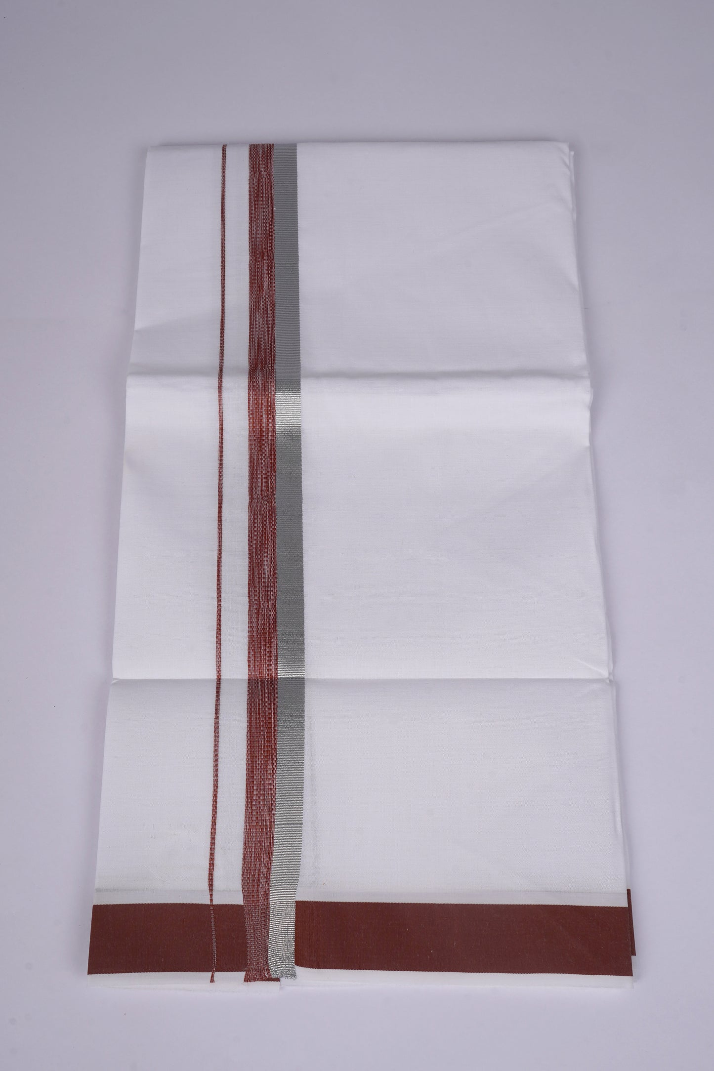 FS-124 W/S DHOTI  1.90 MTR - Silver Dark Brown