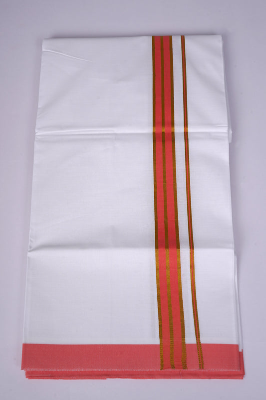 FS-107 W/S DHOTI 2.00 MTR - GOLD RAMAR ORANGE