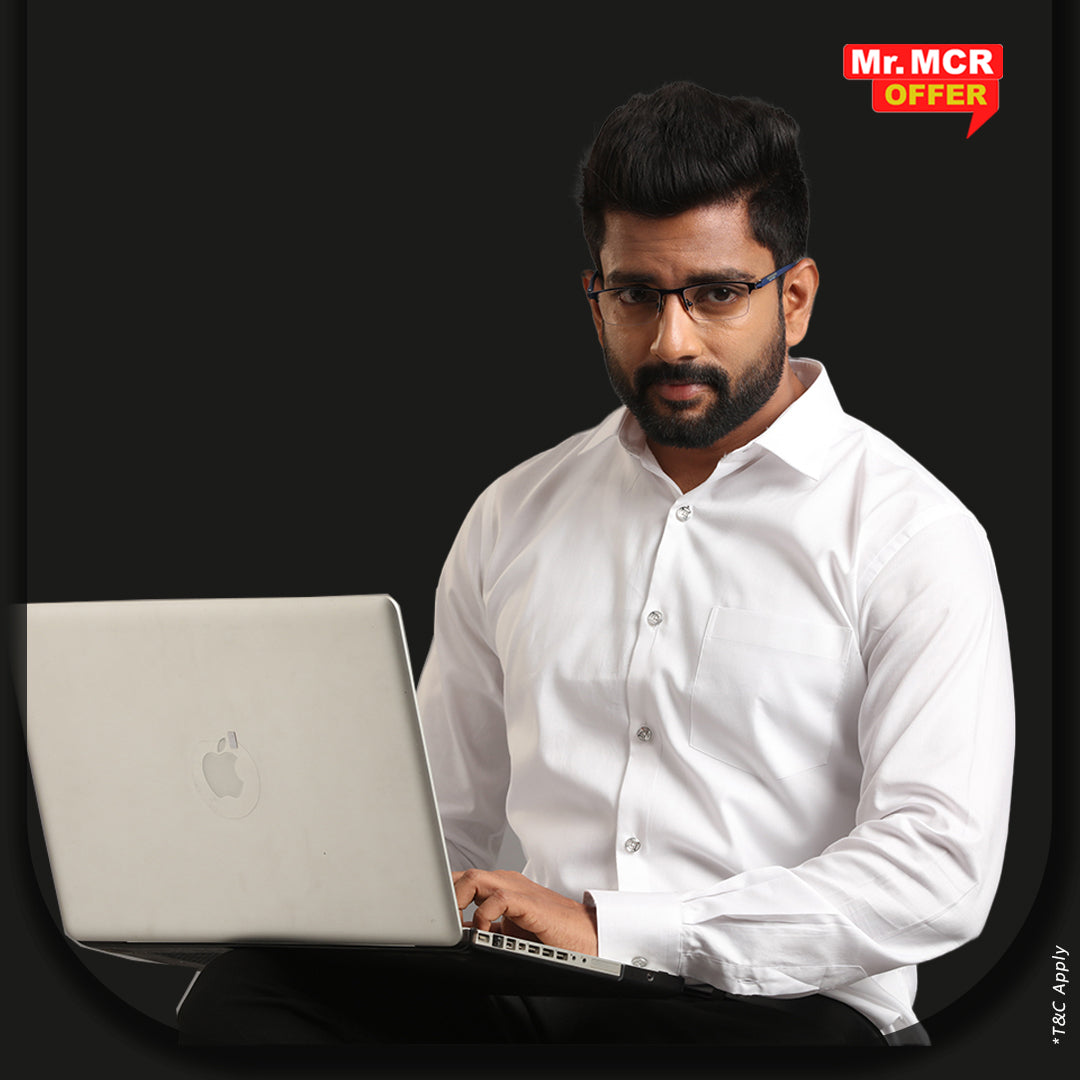 Mr. MCR Offer Combo White Shirt (Buy 1 get 1 free)