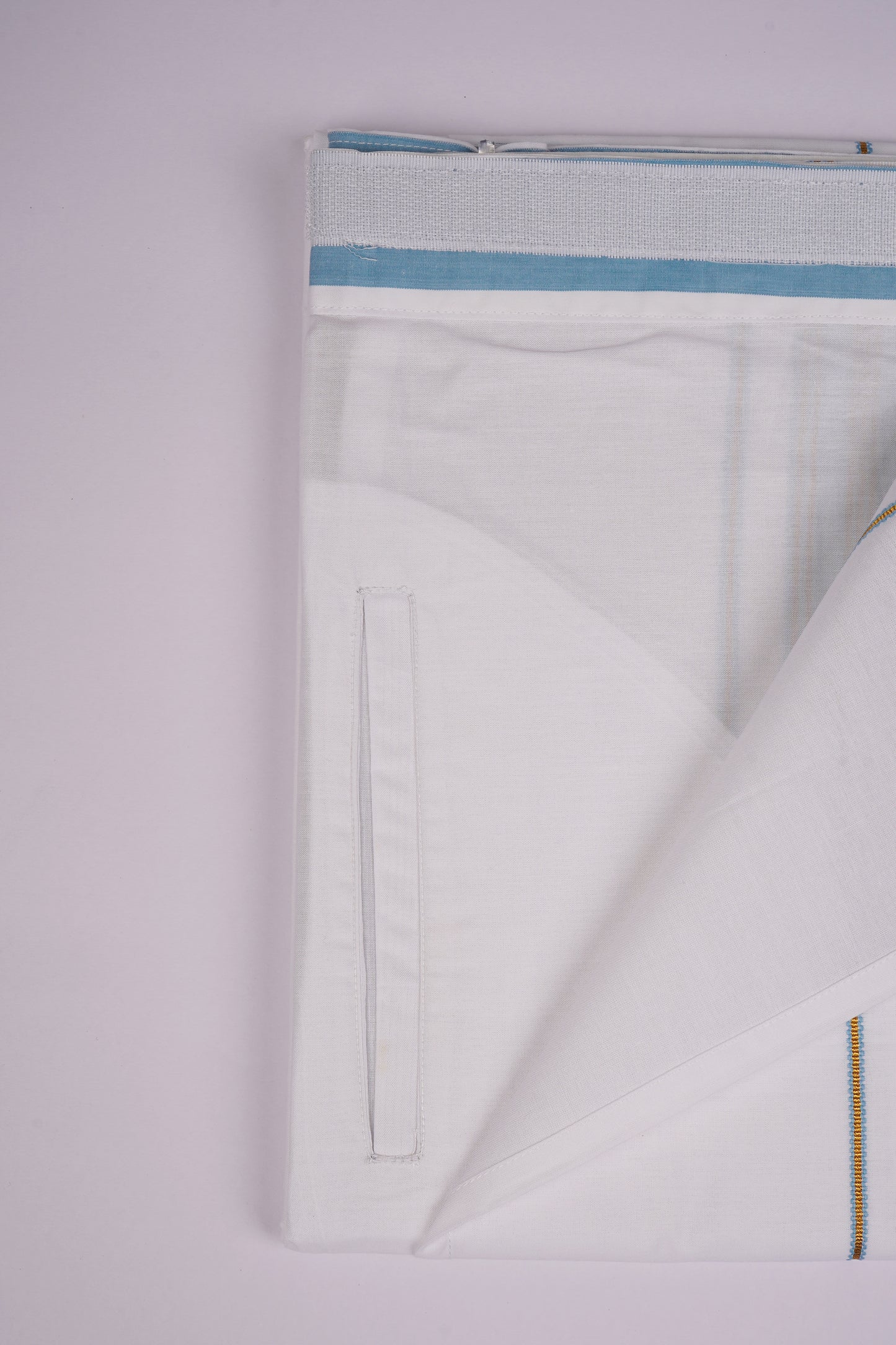 PKT FS-01 VELCRO WHITE SINGLE DHOTI - blue