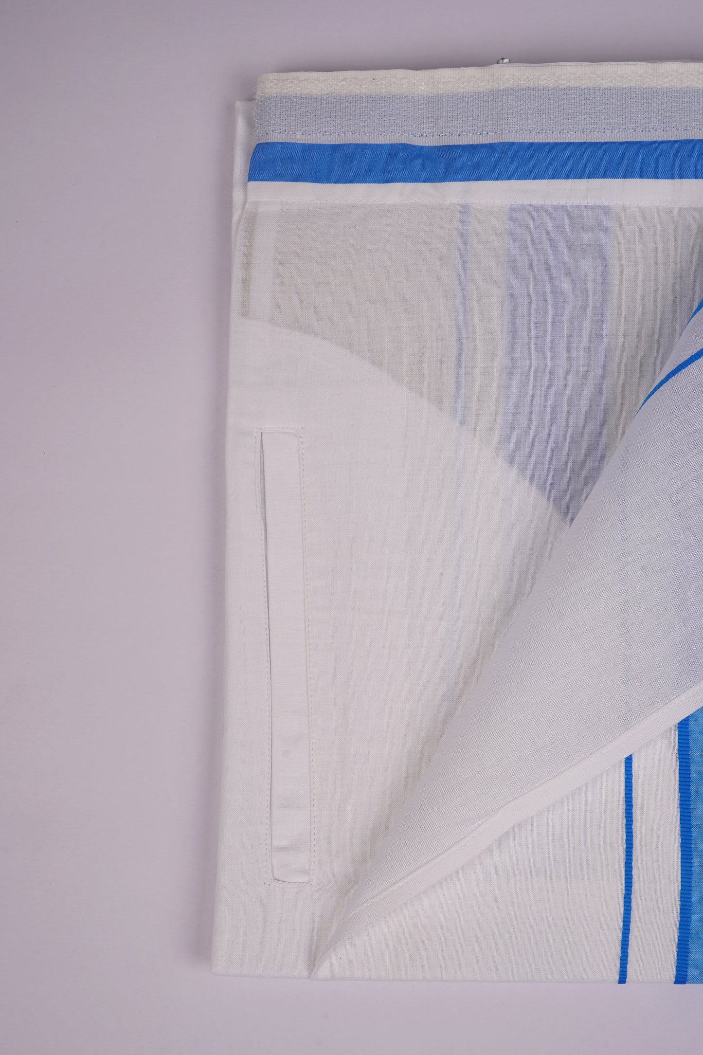 PKT FS-01 VELCRO WHITE SINGLE DHOTI - Light Blue