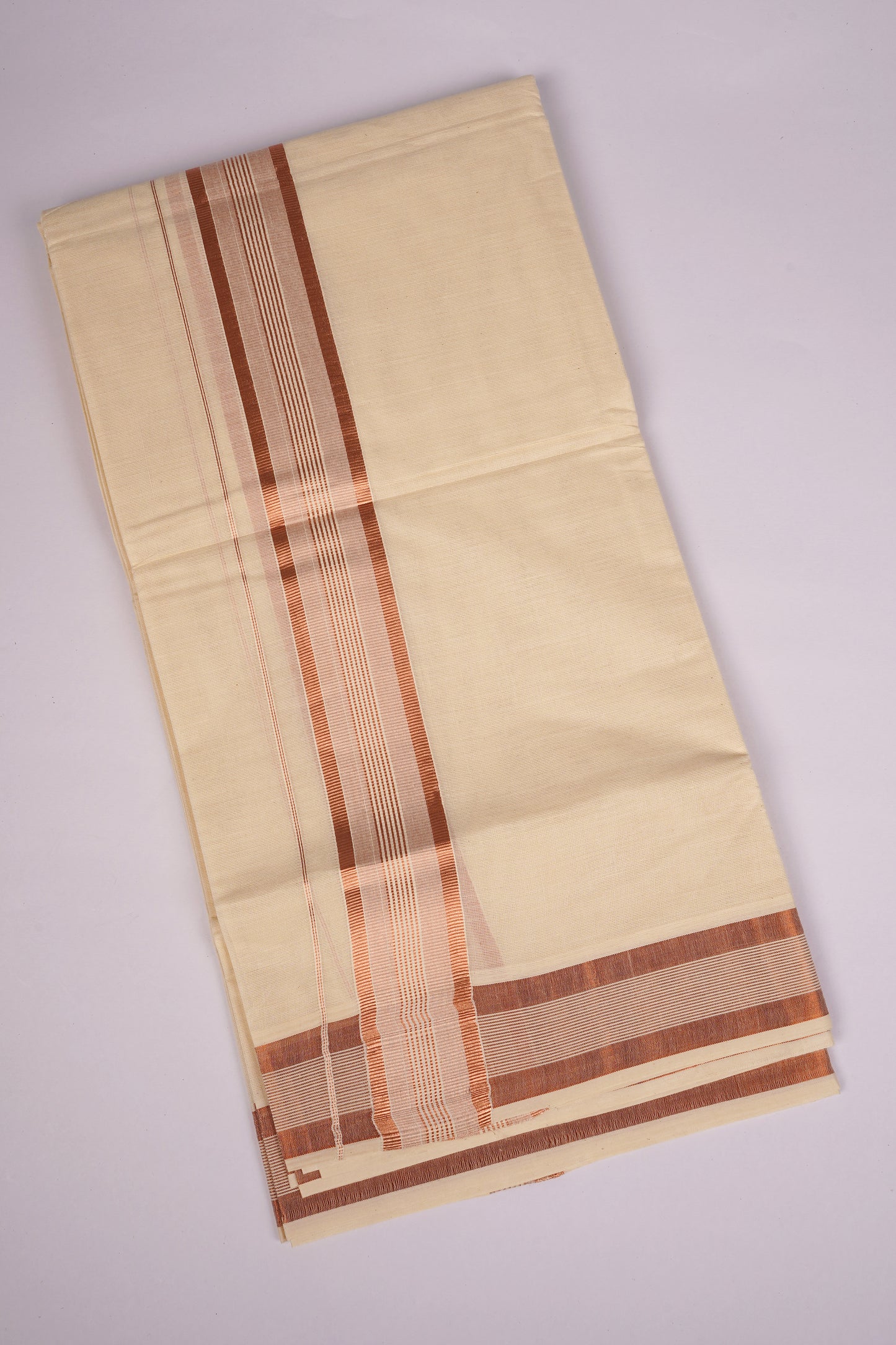 COPPER-16C CREAM DOUBLE DHOTI  4.00 MTR