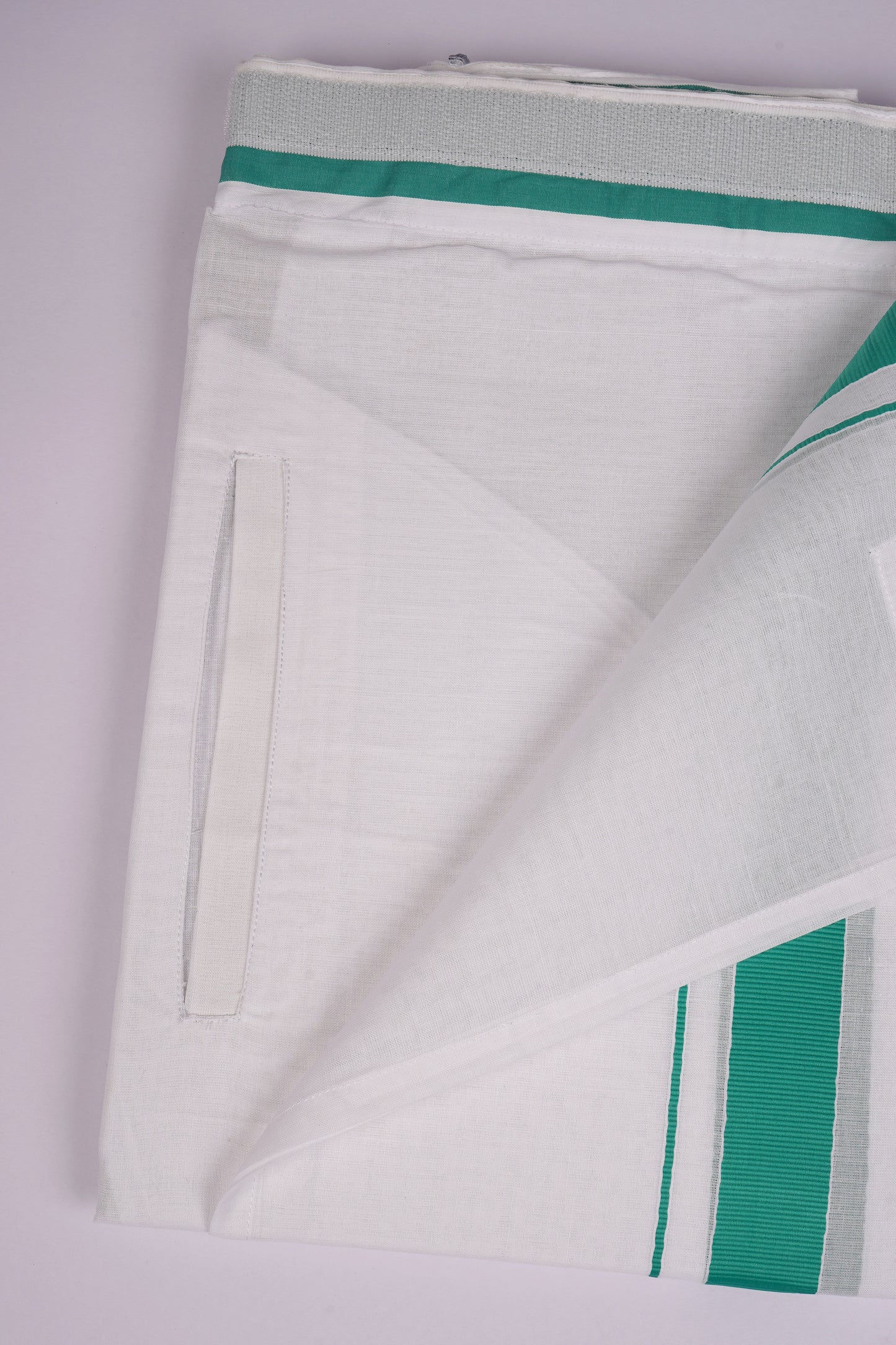 PKT FD-01 VELCRO WHITE DOUBLE DHOTI - Green