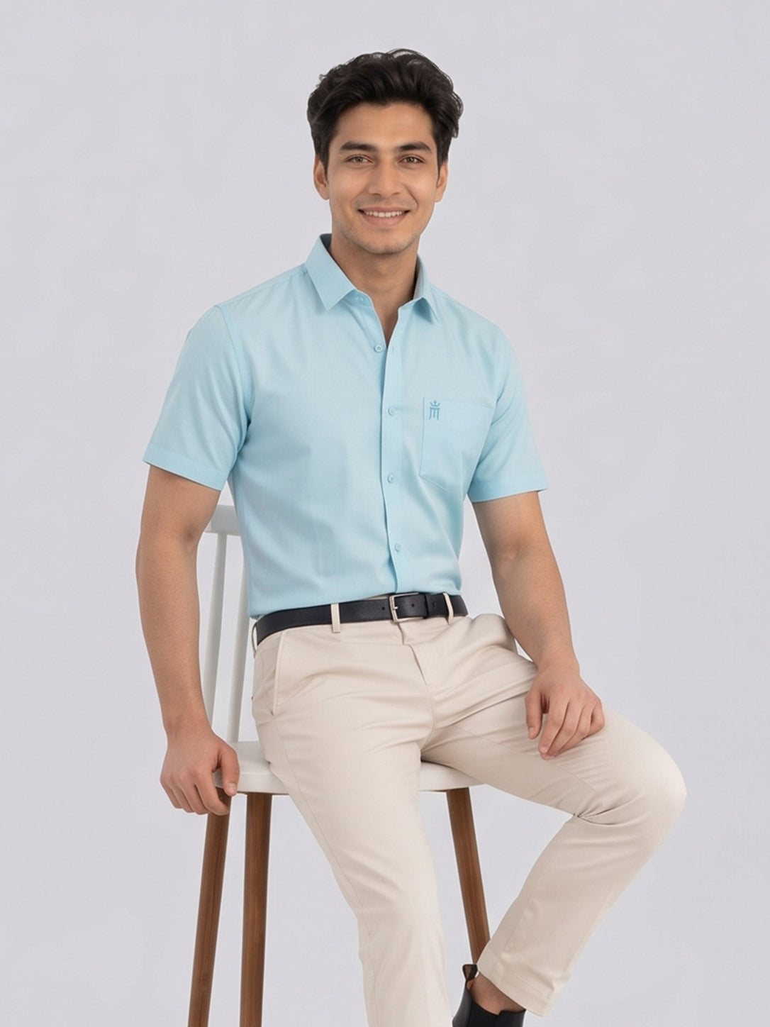 MCR Men Formal Colour Shirt - Light Blue  92053 ICE BERG