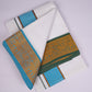 PK-9X5-12 SET WHITE DOUBLE DHOTI - blue