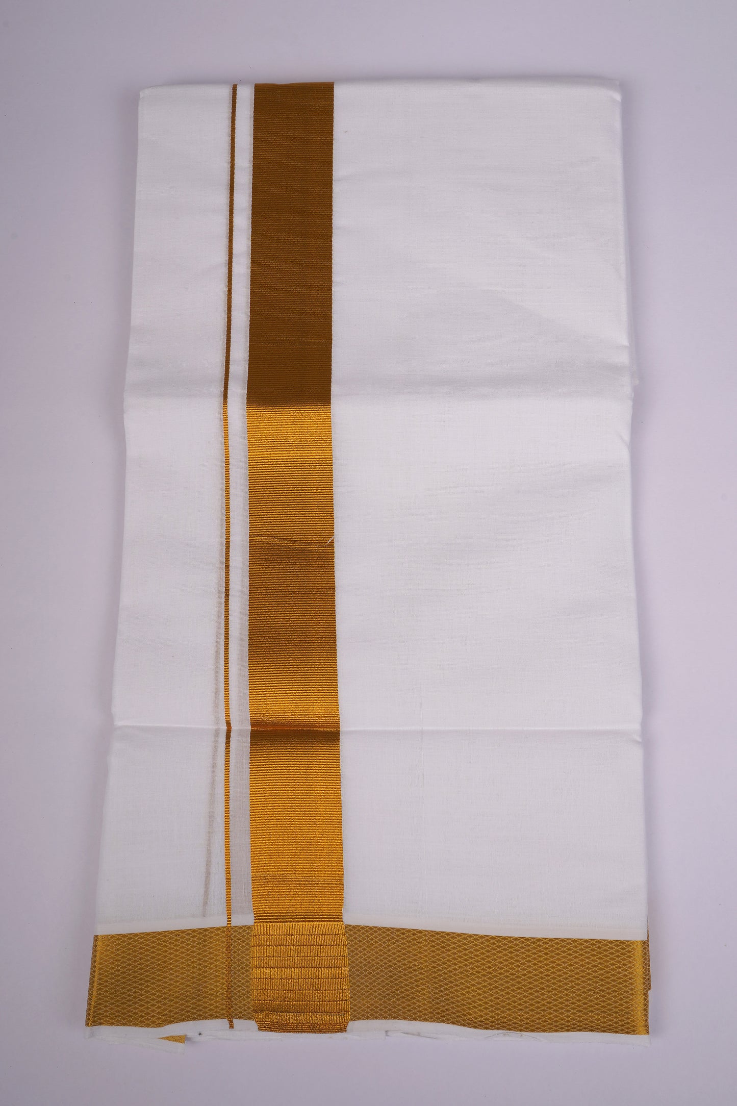 GLD-95 WHITE DOUBLE DHOTI  3.80 MTR