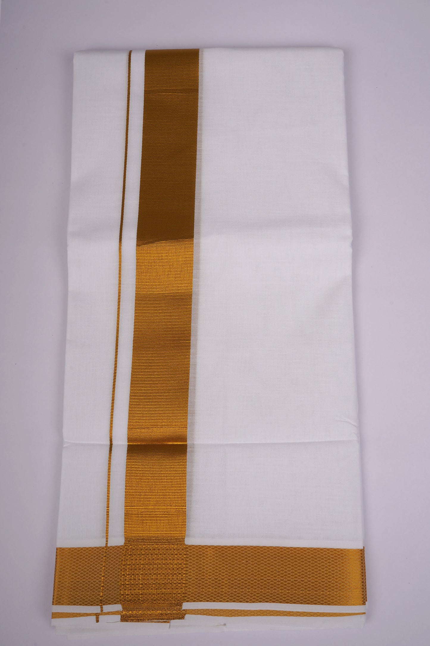 GLD-35 WHITE DOUBLE DHOTI  3.80 MTR