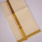 GLD-90C CREAM DOUBLE DHOTI  3.80 MTR