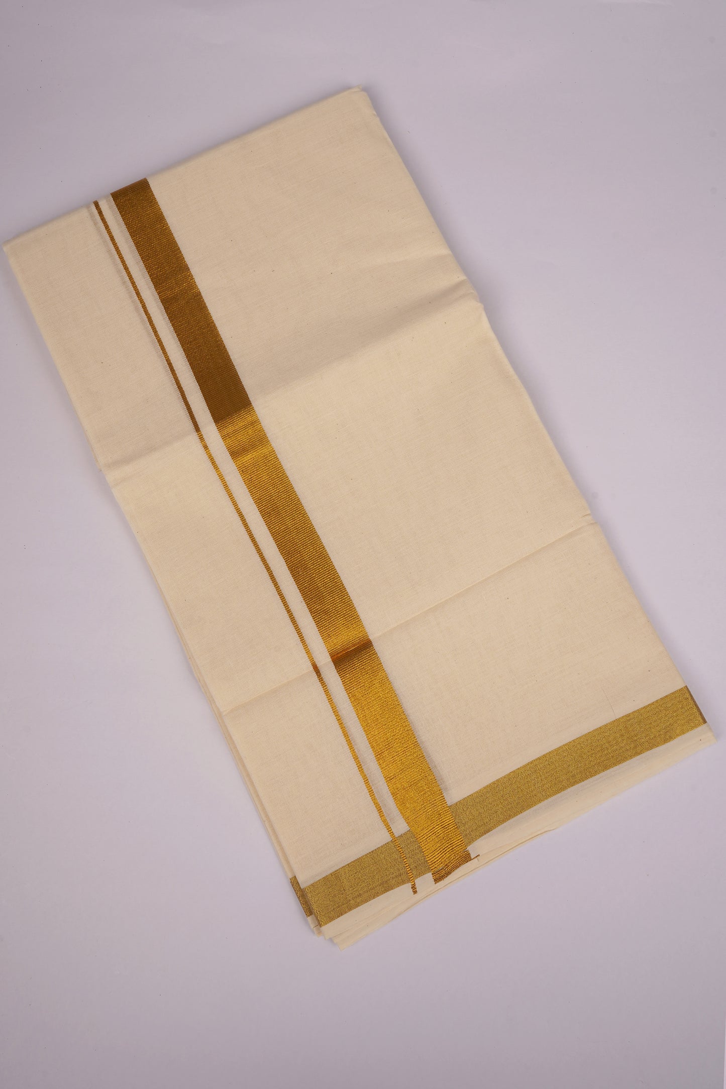 GLD-90C CREAM DOUBLE DHOTI  3.80 MTR