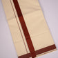 FD-08C CREAM DOUBLE DHOTHIE 3.80 MTR-Dark Brown