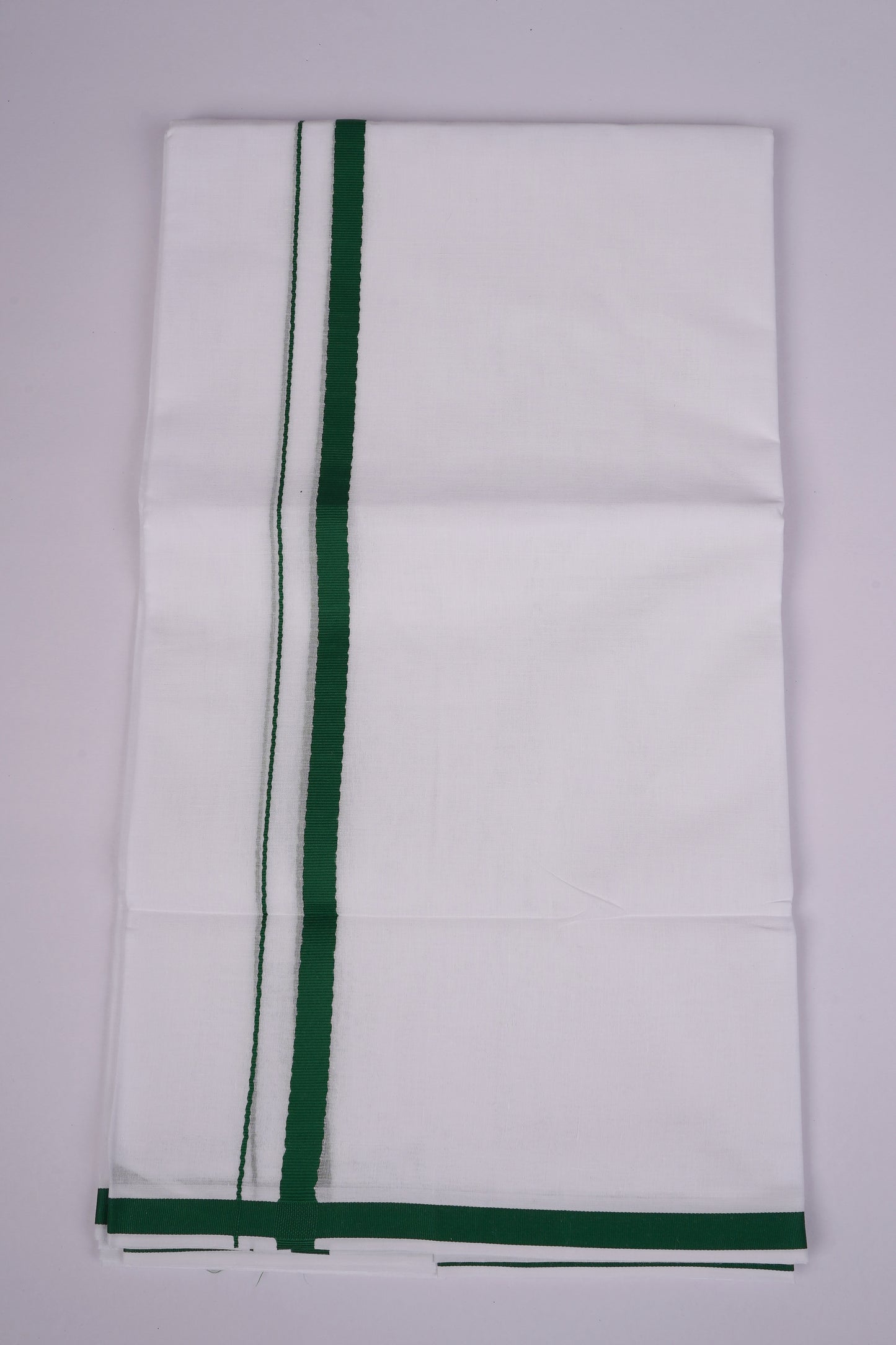 HD-27 WHITE DOUBLE DHOTI  3.80 MTR - green