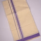 FD-187C CREAM DOUBLE DHOTHIE 3.80 MTR - purple