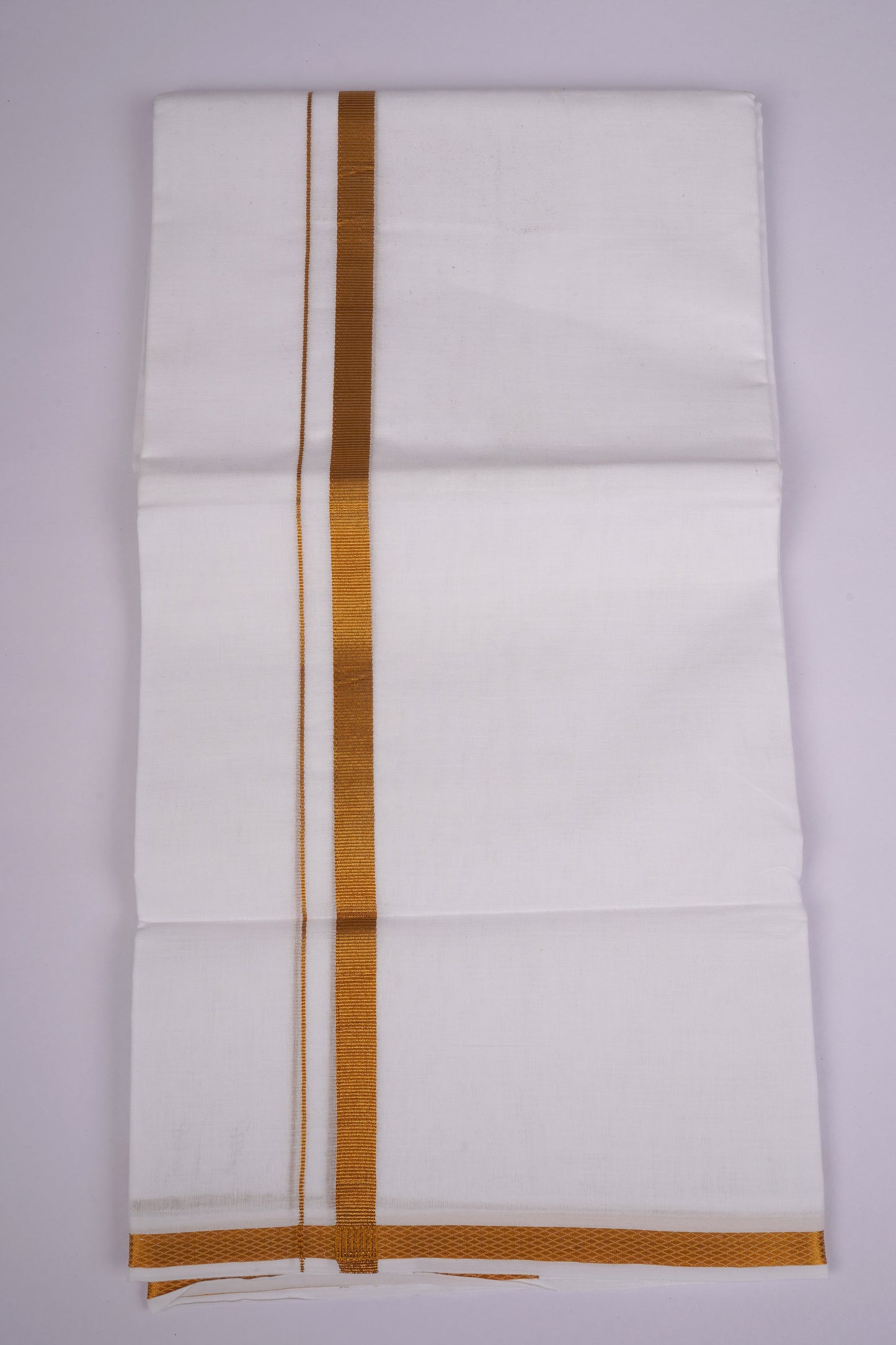 GLD-38 WHITE DOUBLE DHOTI  3.80 MTR